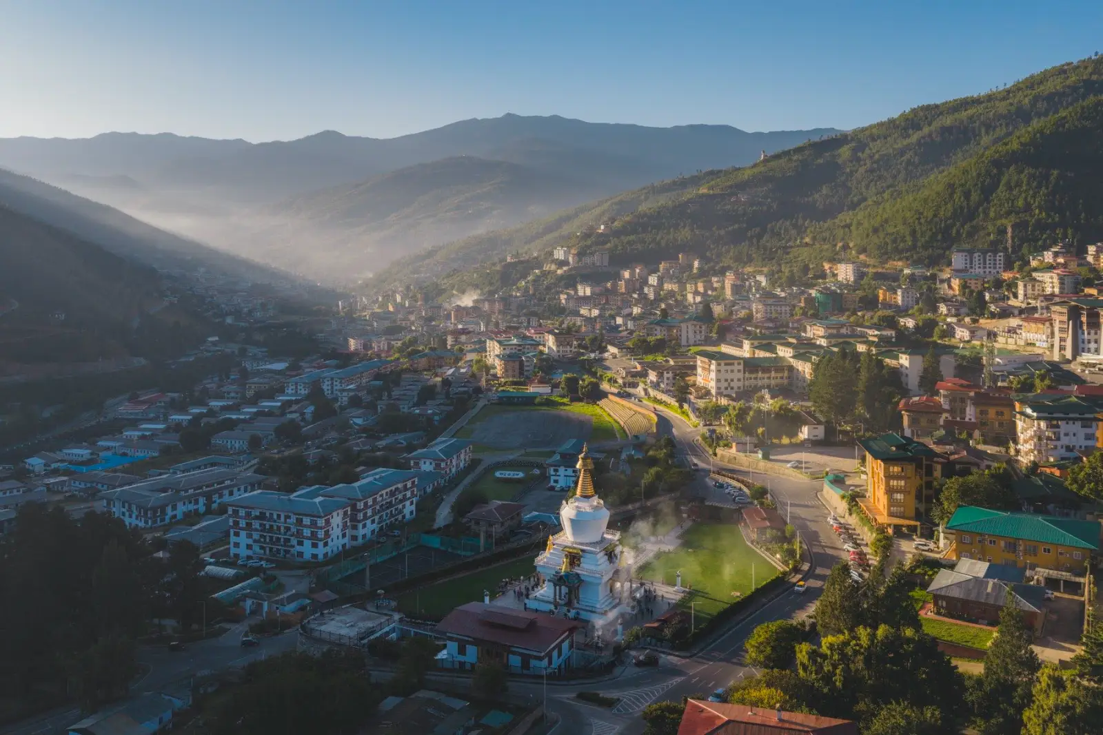 Aerial view of Thimphu valley